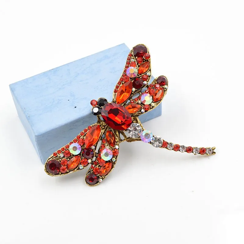 Crystal Vintage Dragonfly Broach for Women