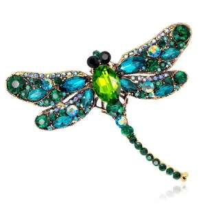 Crystal Vintage Dragonfly Broach for Women