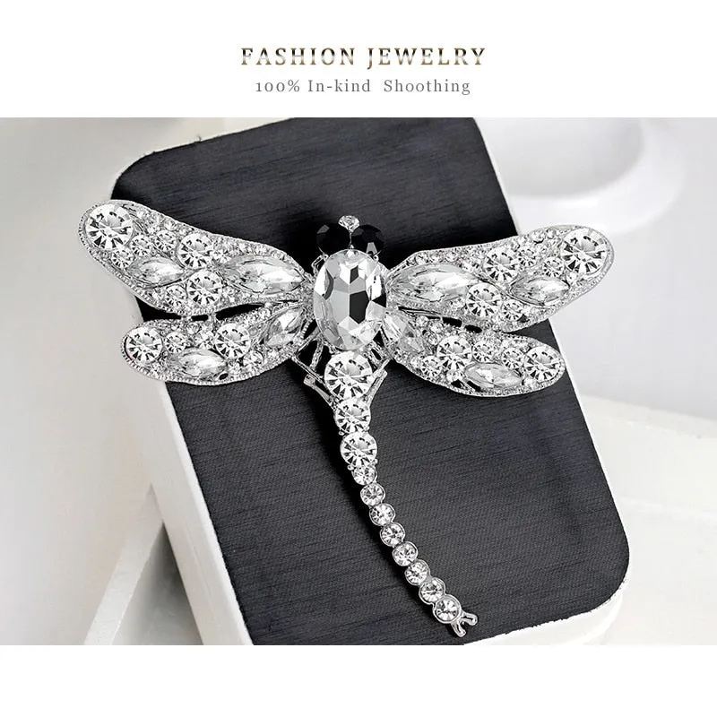 Crystal Vintage Dragonfly Broach for Women