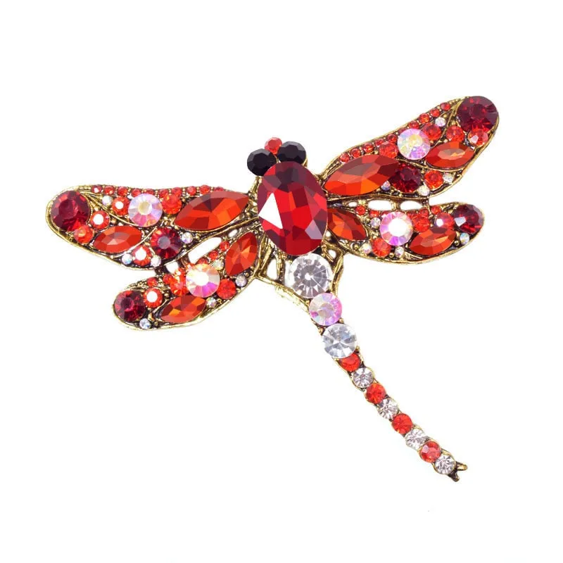 Crystal Vintage Dragonfly Broach for Women