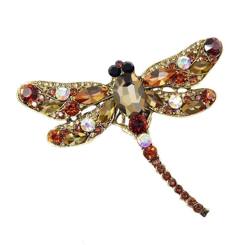 Crystal Vintage Dragonfly Broach for Women