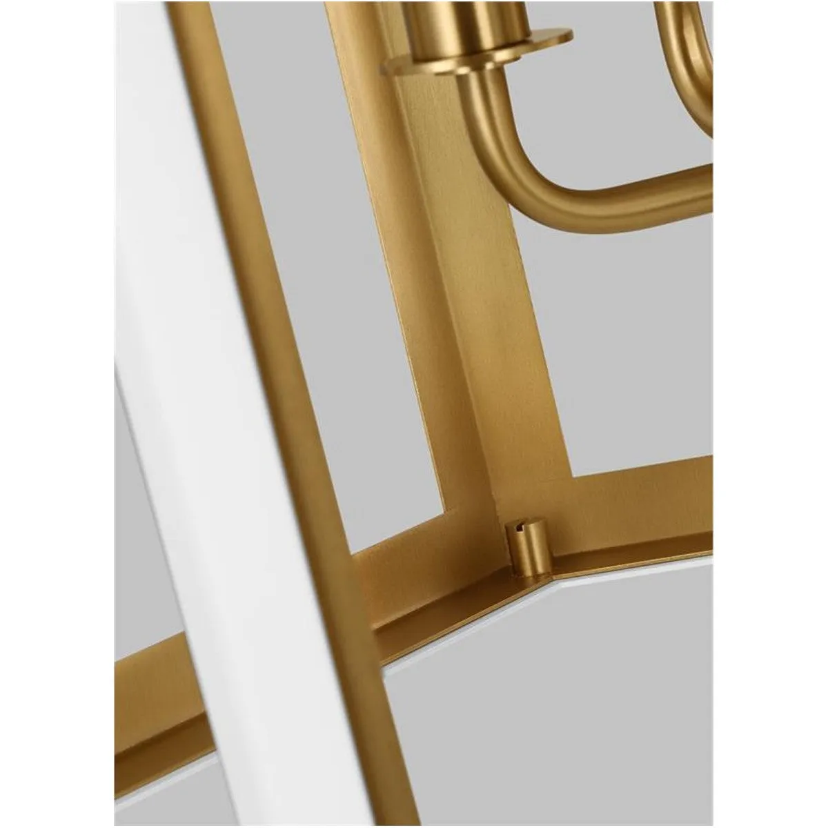 Curt 21 in. 4 Lights Pendant Light White & Brass Finish