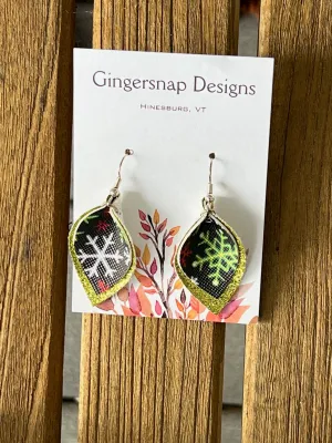 Curved Snowflakes Glitter XSmall Originals Earrings