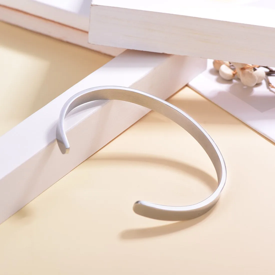 Custom Minimalist Engraved Cuff Bracelet
