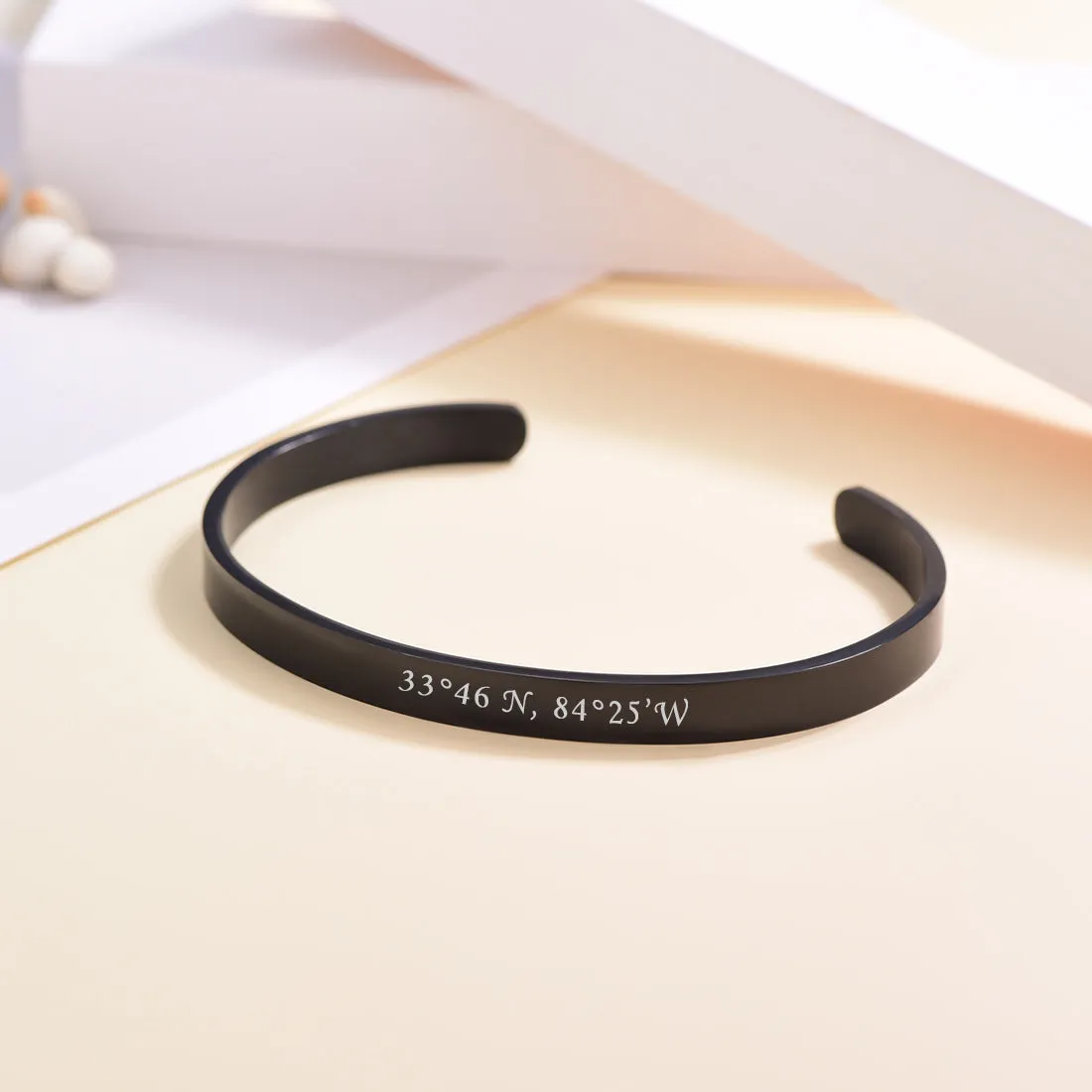 Custom Minimalist Engraved Cuff Bracelet