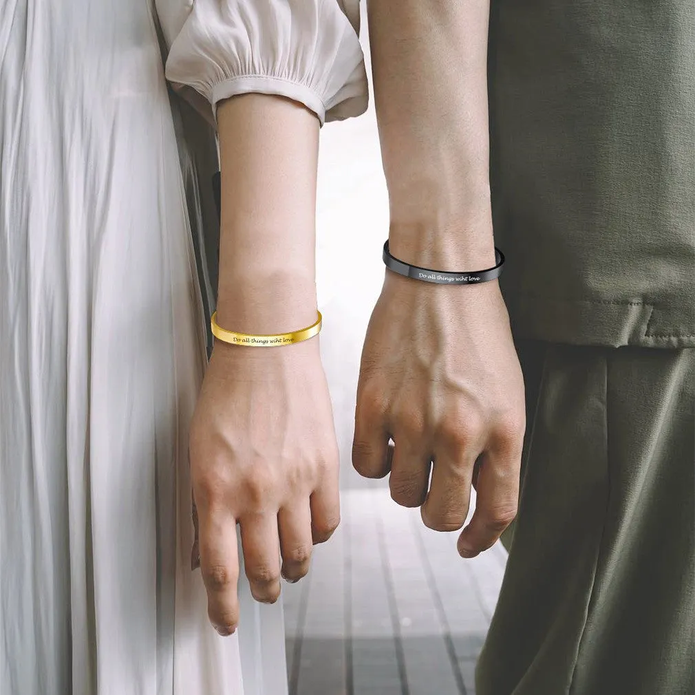 Custom Minimalist Engraved Cuff Bracelet