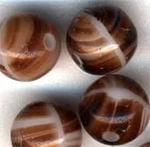 Czech Glass Round Faux Sardonyx Beads 7mm.  Pkg of 20. B11-BR-0408A