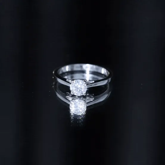 Dainty Moissanite Solitaire Promise Ring