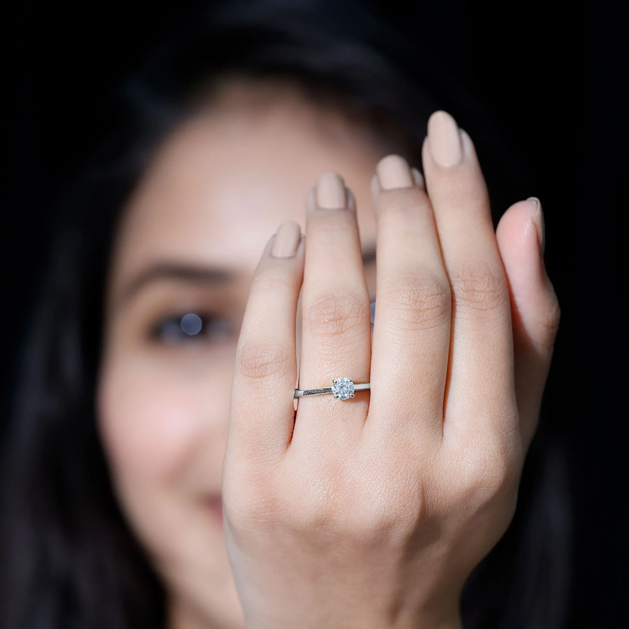 Dainty Moissanite Solitaire Promise Ring