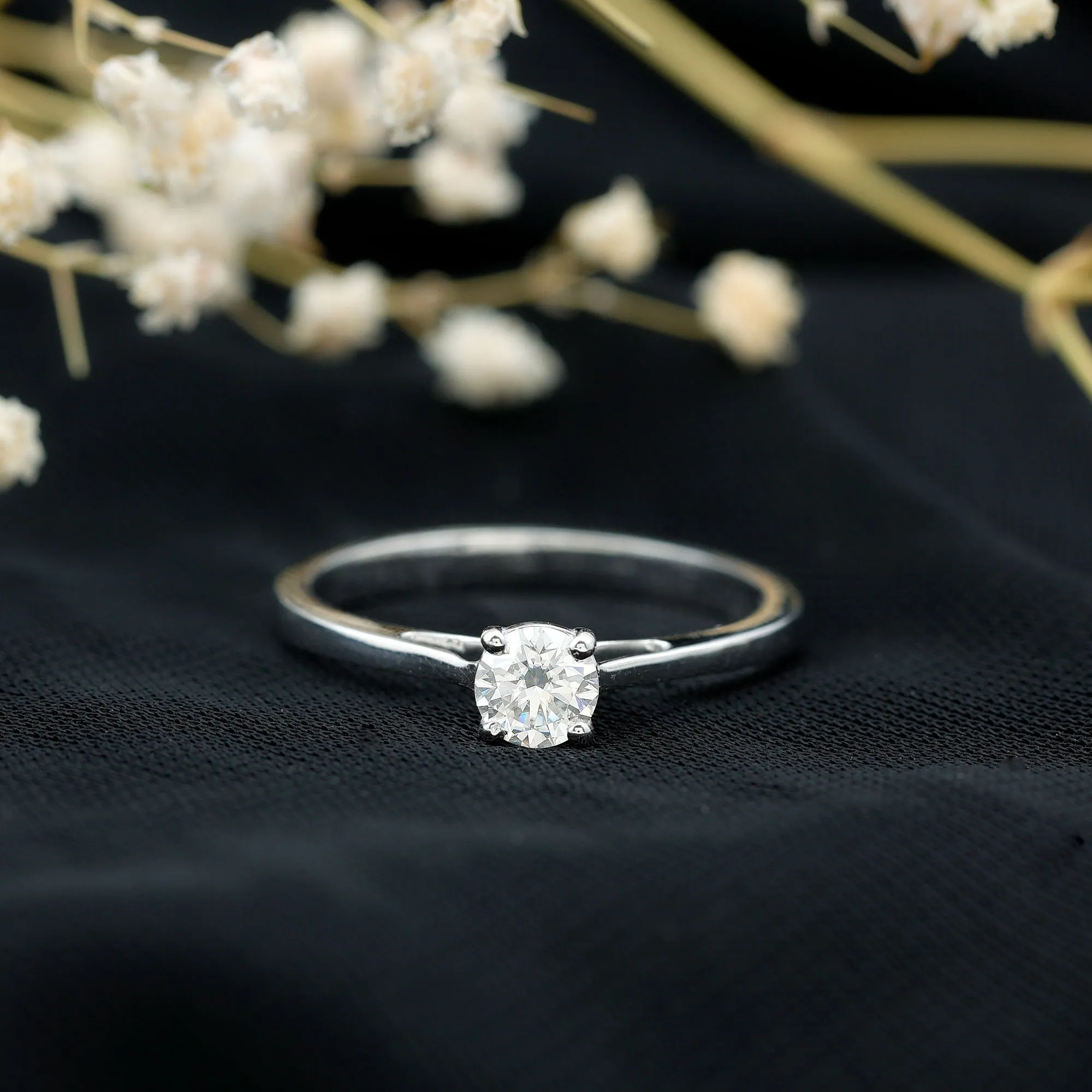 Dainty Moissanite Solitaire Promise Ring