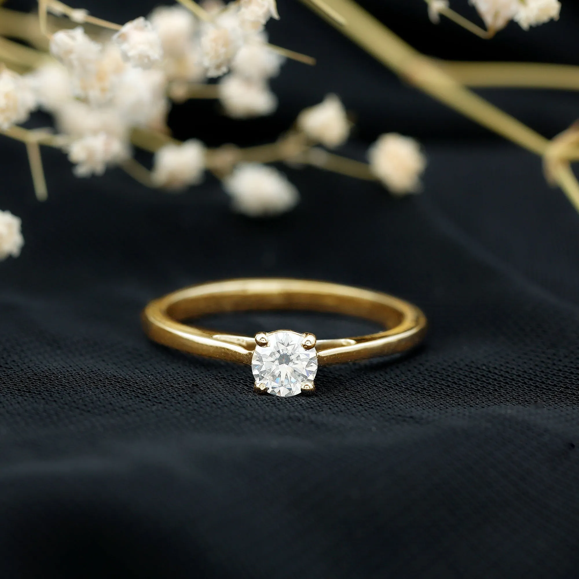 Dainty Moissanite Solitaire Promise Ring