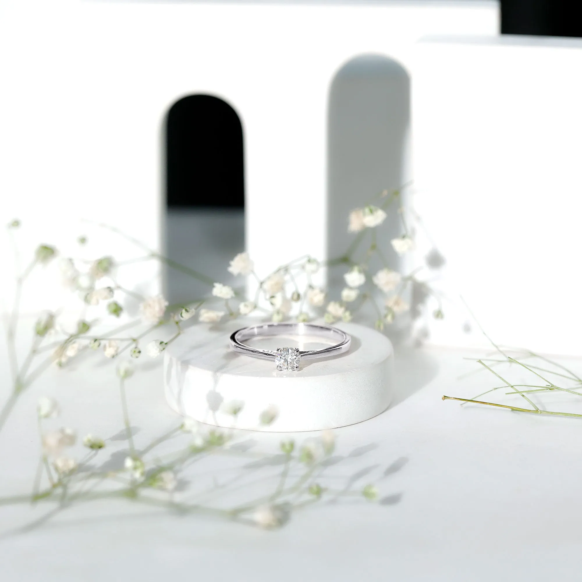 Dainty Moissanite Solitaire Promise Ring