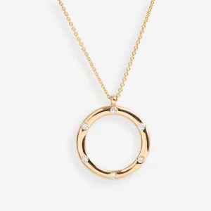 Diamond Circle .90ct Necklace | 9ct Gold