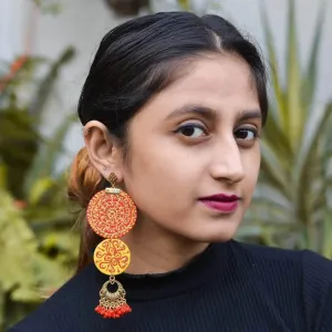 Dijul Handpainted Yellow (Earrings)