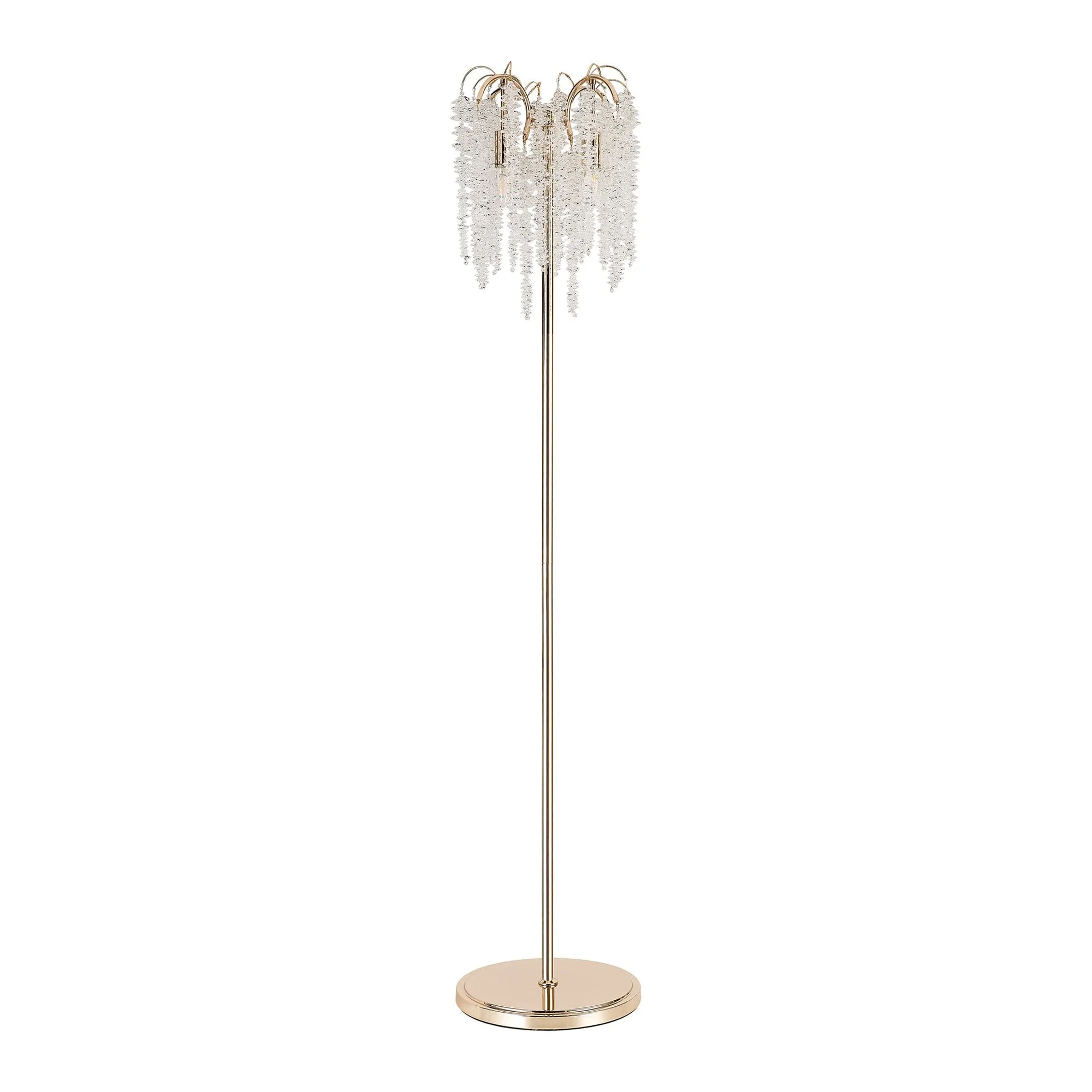 Diyas IL32901 Wisteria Floor Lamp 4 Light E14 French Gold / Crystal