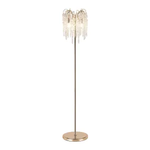 Diyas IL32901 Wisteria Floor Lamp 4 Light E14 French Gold / Crystal