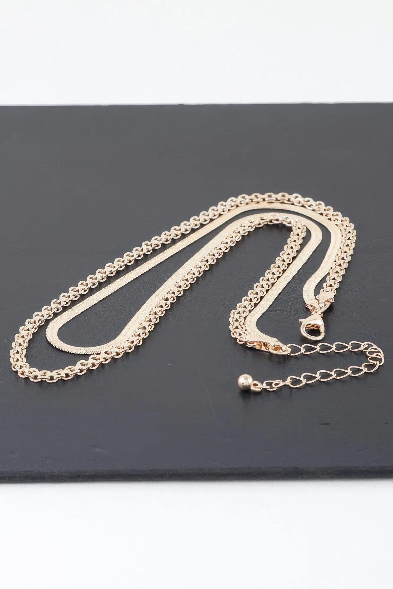 Double Snake Chain Necklace