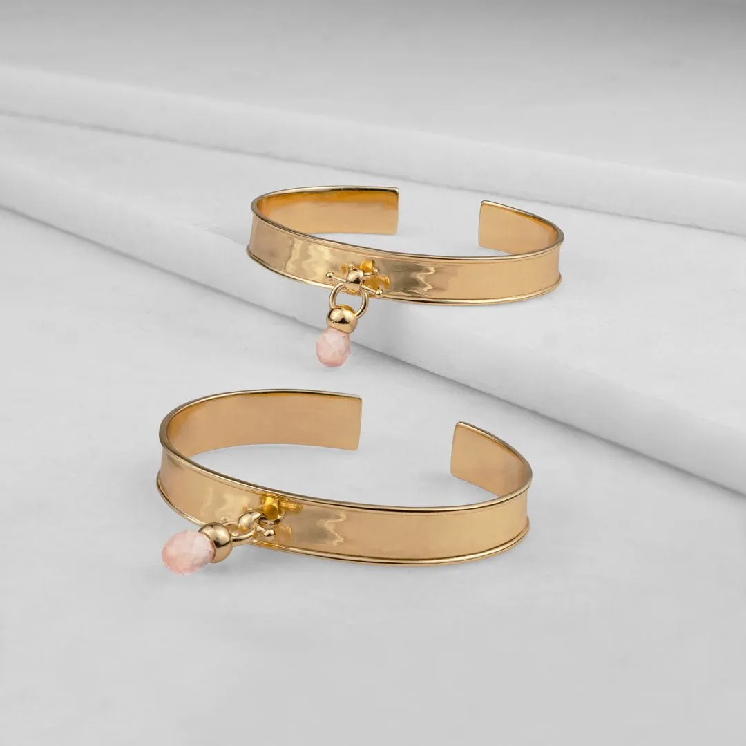 Droplette - Snaffle Horse Bit Rose Quartz Gemstone and 14K Gold on Sterling Silver Necklace
