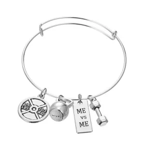 Dumbbell barbell Kettlebell with charms Gym bracelet