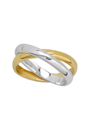 Duo Interlocking Mixed Metal Ring