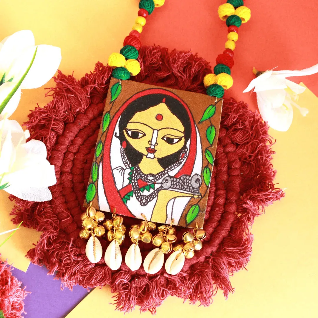 Eclectic Handpainted Orange Necklace
