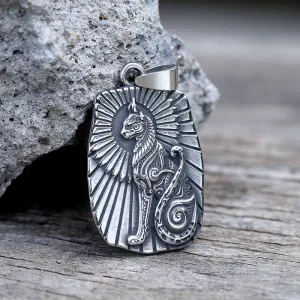 Egyptian Cat Bar Stainless Steel Pendant