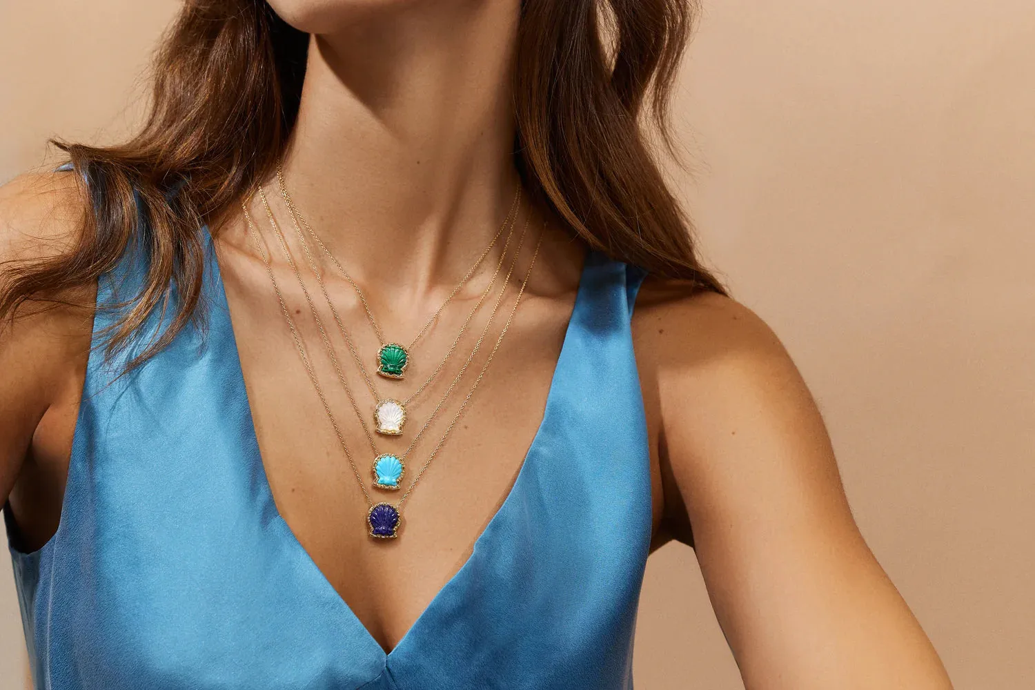 Emily Weld Collins Taras Shell in Malachite