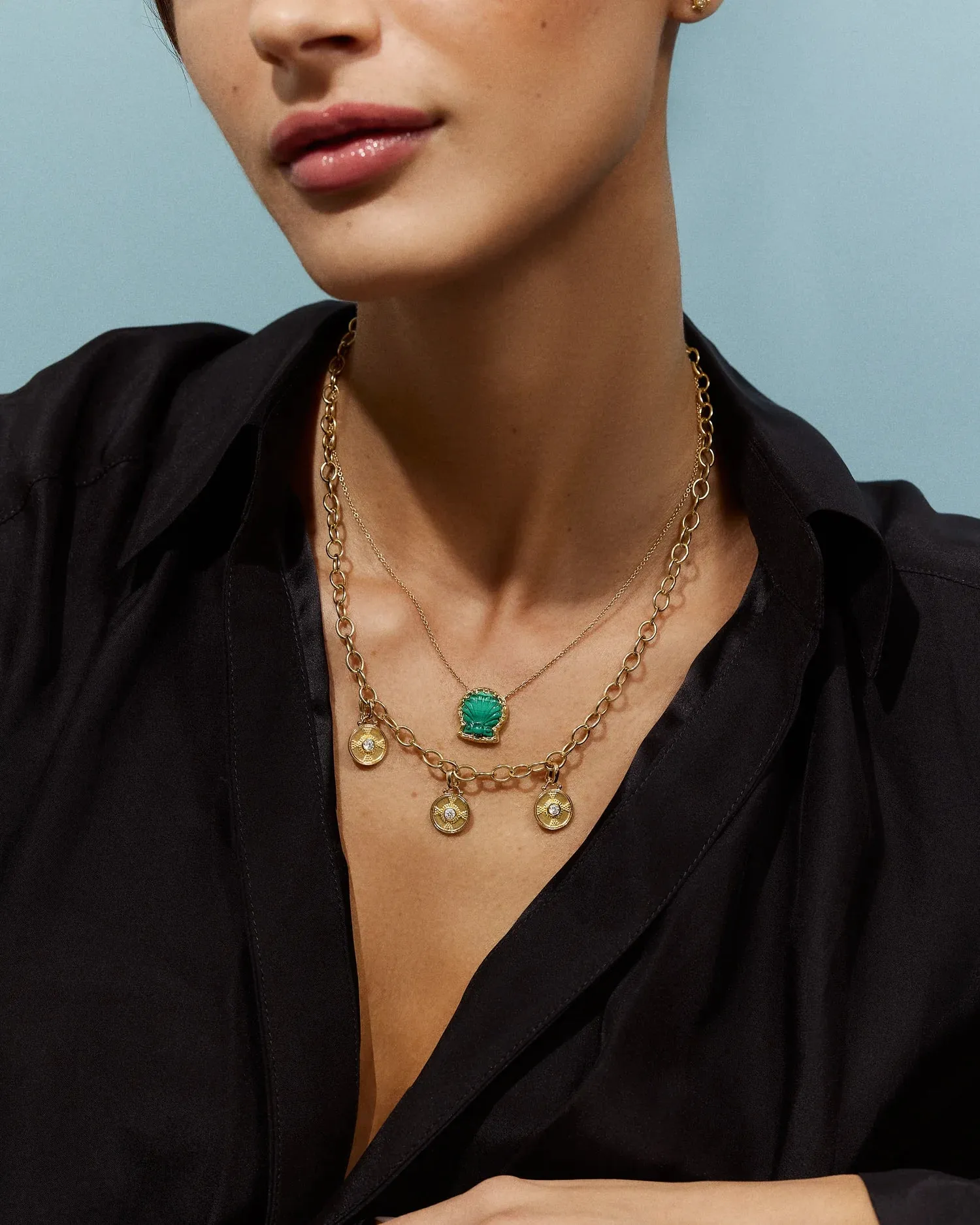 Emily Weld Collins Taras Shell in Malachite