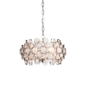 Endon 76509 Marella 4lt Pendant Bright nickel plate & clear glass 4 x 7W LED E14 (Required)