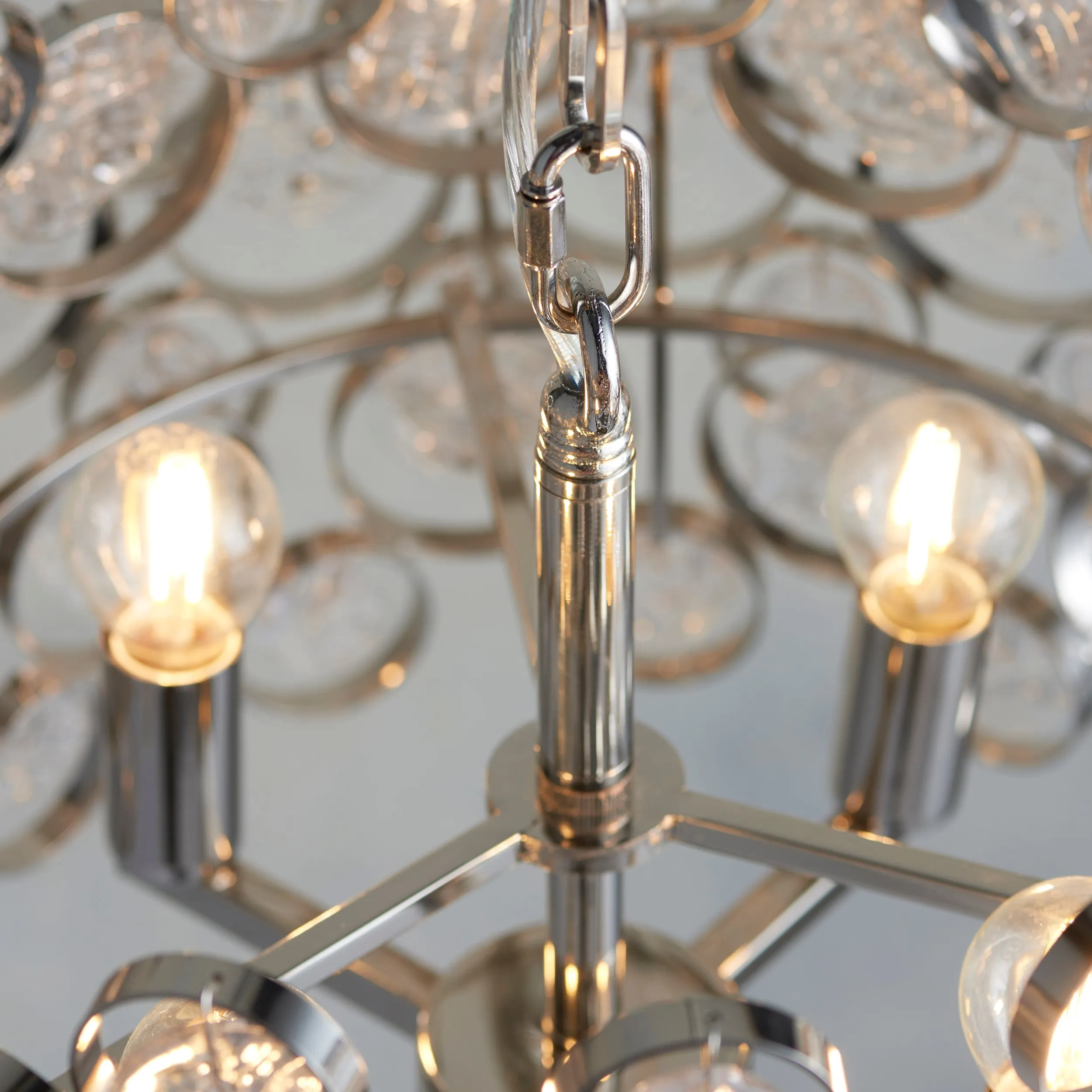 Endon 76509 Marella 4lt Pendant Bright nickel plate & clear glass 4 x 7W LED E14 (Required)