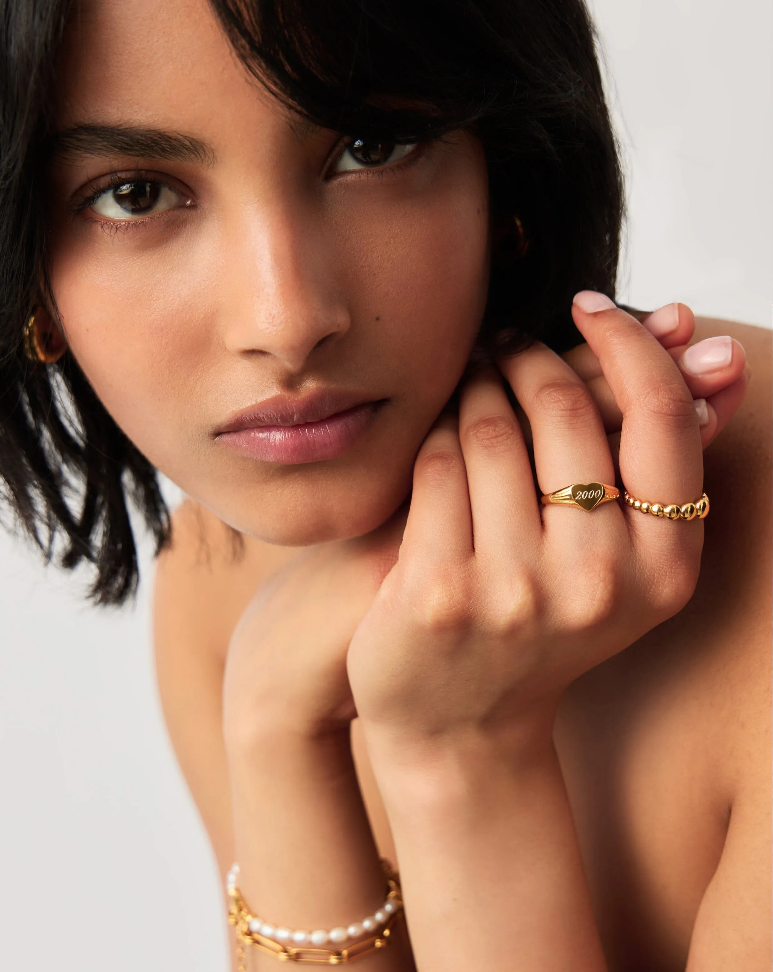 Engravable Heart Signet Ring | 18ct Gold Vermeil