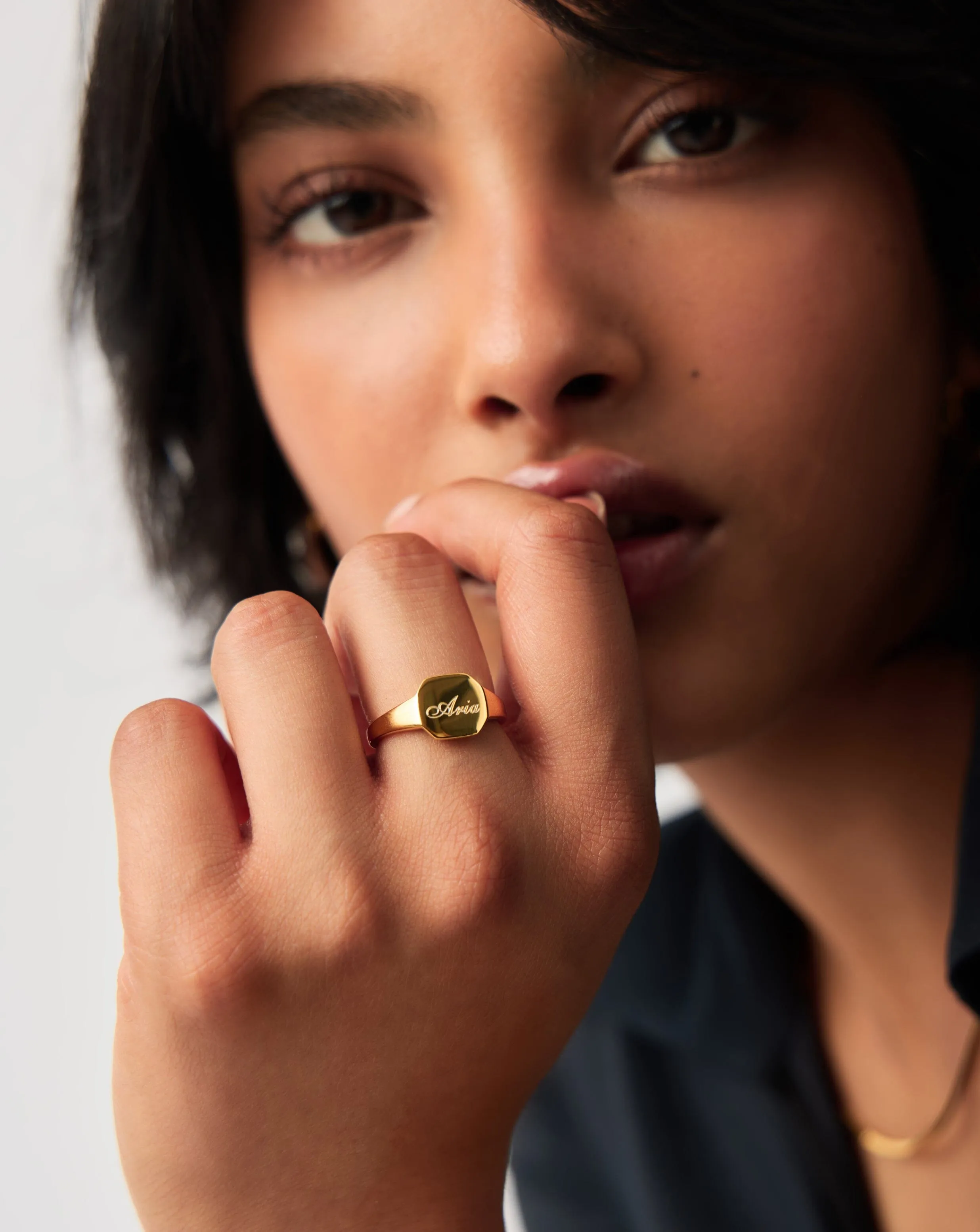 Engravable Oka Signet Ring | 18k Gold Vermeil