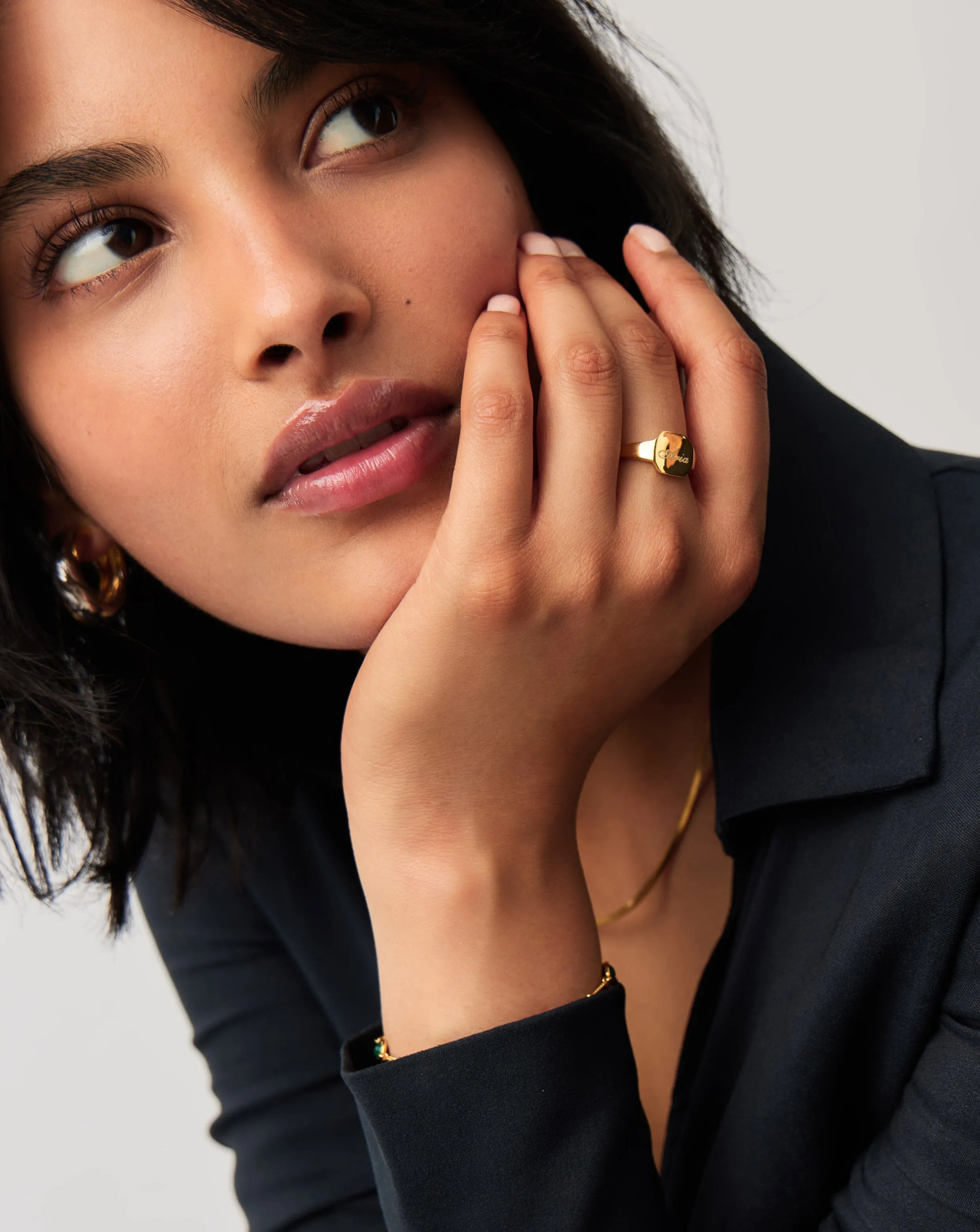Engravable Oka Signet Ring | 18k Gold Vermeil