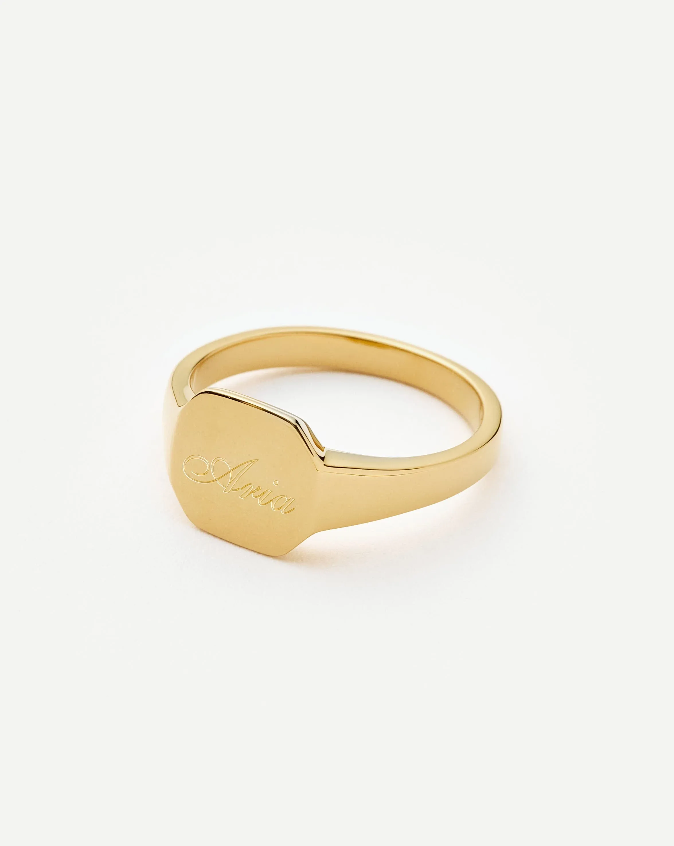 Engravable Oka Signet Ring | 18k Gold Vermeil