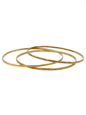 Etched Thin Brass Bangle Set