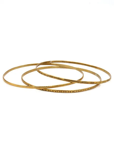 Etched Thin Brass Bangle Set