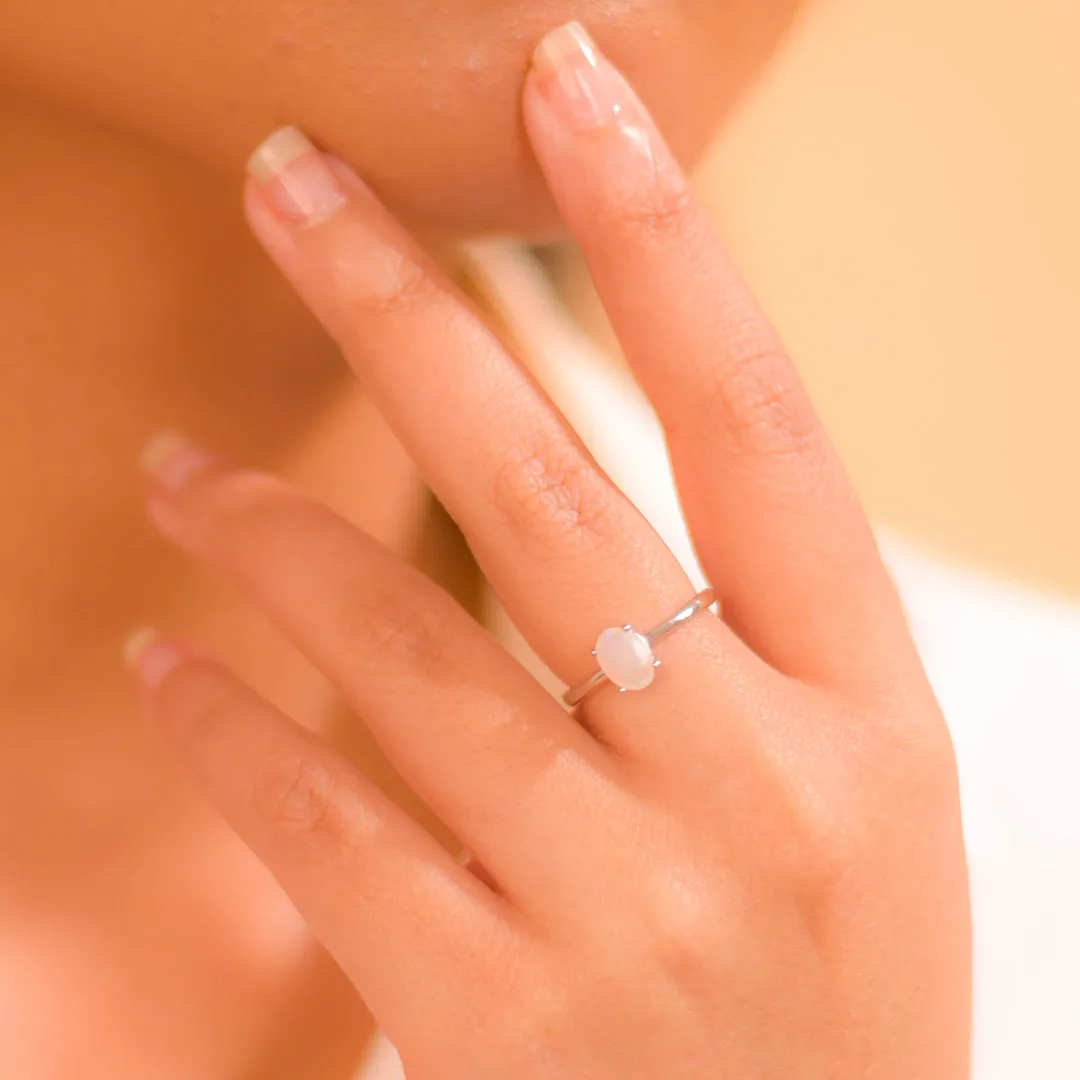 Exquisite Oval Ethiopian Opal Ring - Elegance in Every Glint