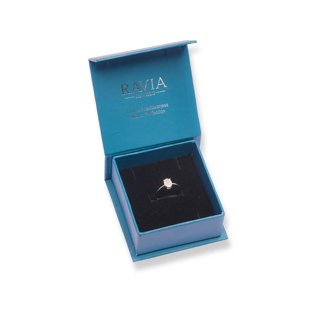 Exquisite Oval Ethiopian Opal Ring - Elegance in Every Glint