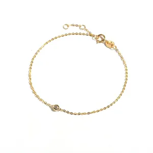 FANCIME One Diamond Minimalist 18K Solid Gold Bracelet FANCIME One Diamond Minimalist 18K Solid Gold Bracelet