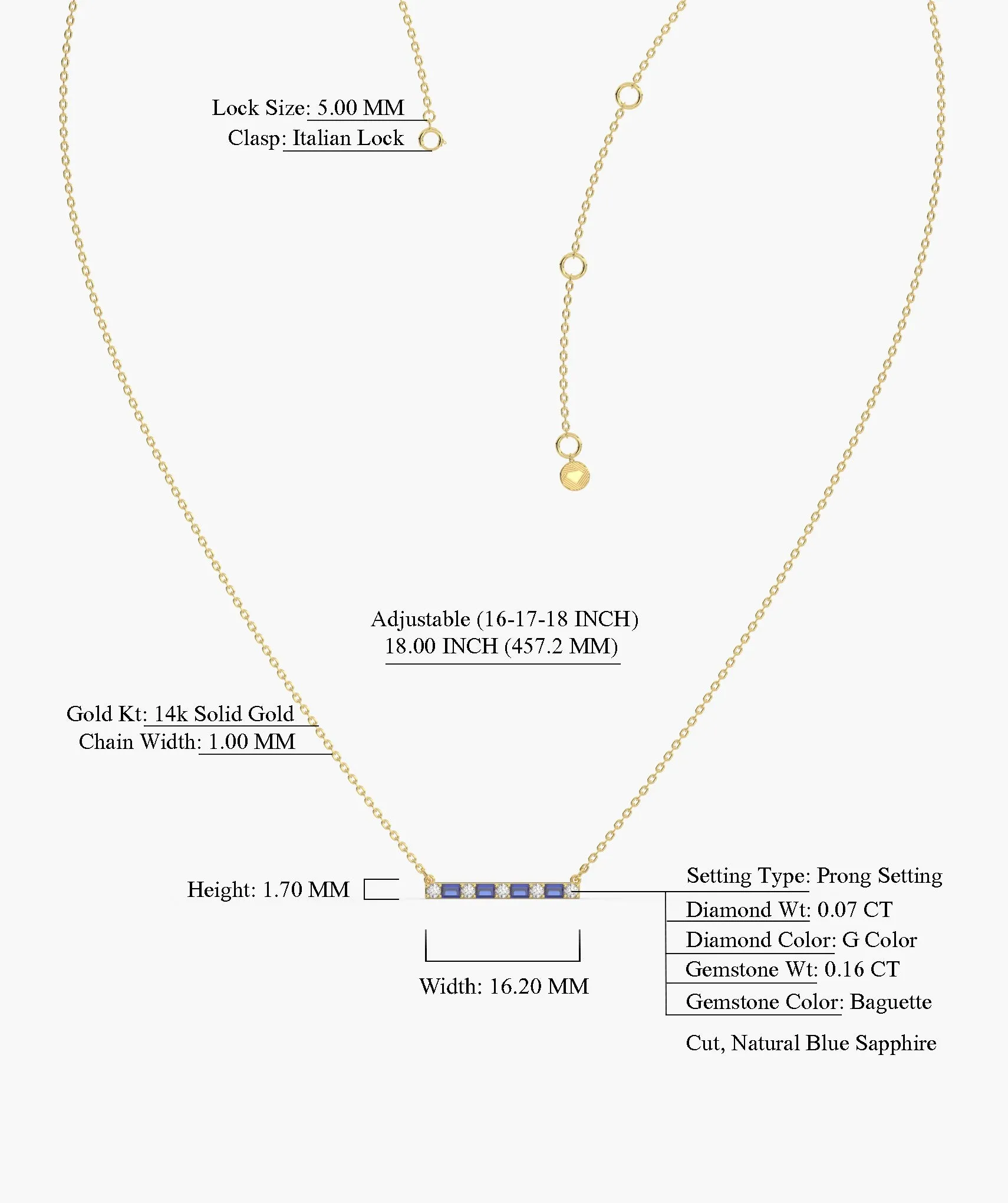 Fancy Bar Style Gold Necklace