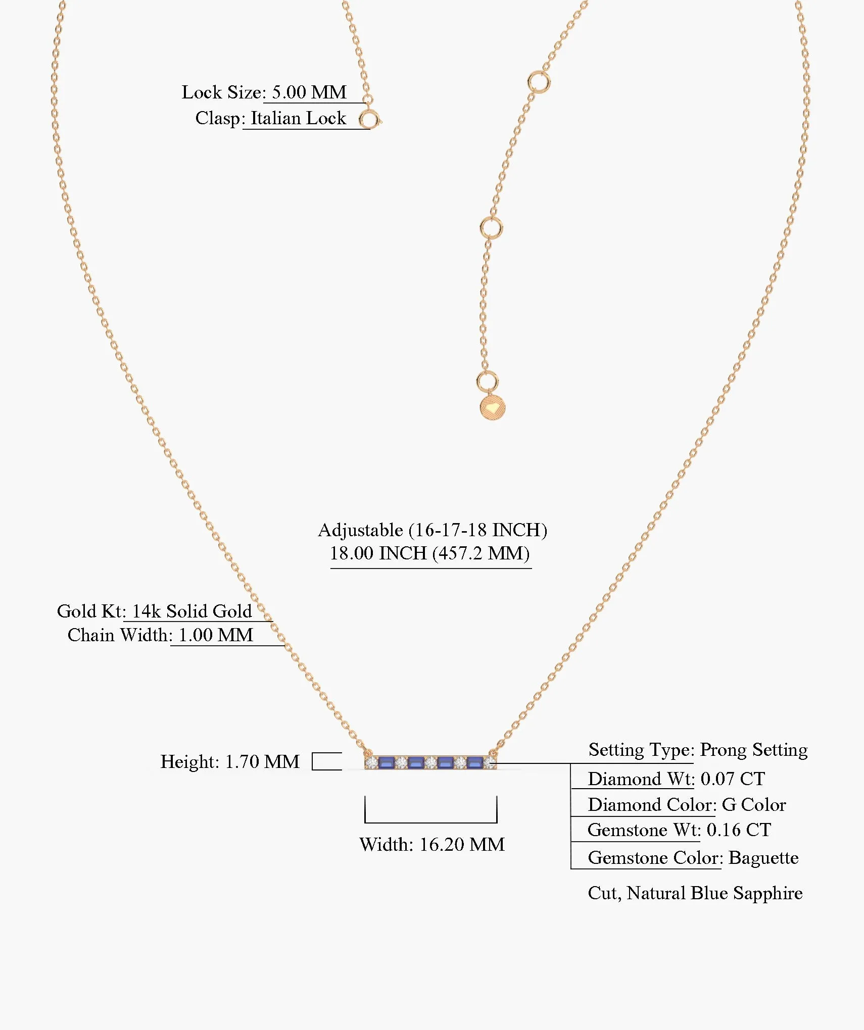 Fancy Bar Style Gold Necklace