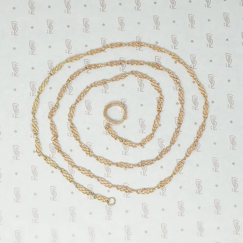Fancy Clasp Knot Work Link Necklace