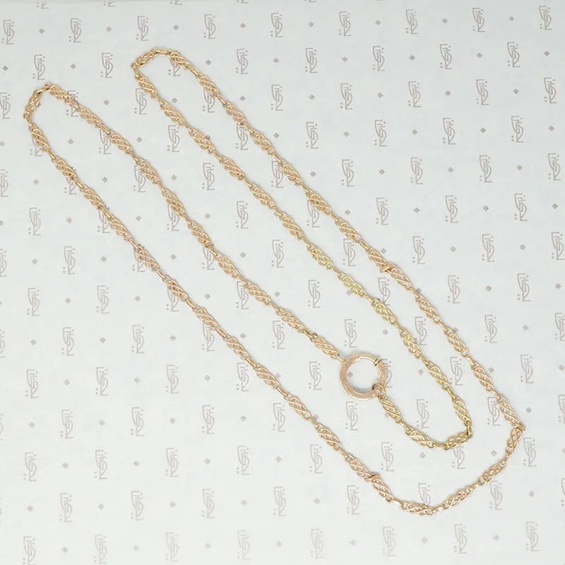 Fancy Clasp Knot Work Link Necklace