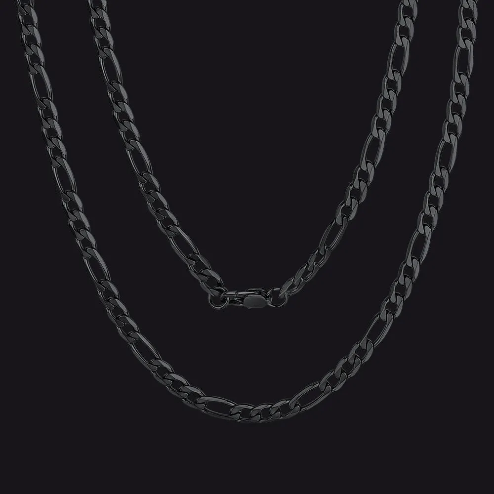 Figaro Cuban Link Necklaces Chain for Men 4/6/9/13 MM Width