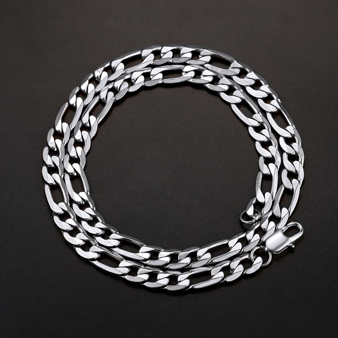 Figaro Cuban Link Necklaces Chain for Men 4/6/9/13 MM Width