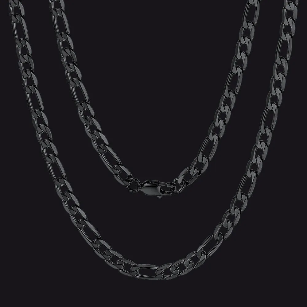 Figaro Cuban Link Necklaces Chain for Men 4/6/9/13 MM Width