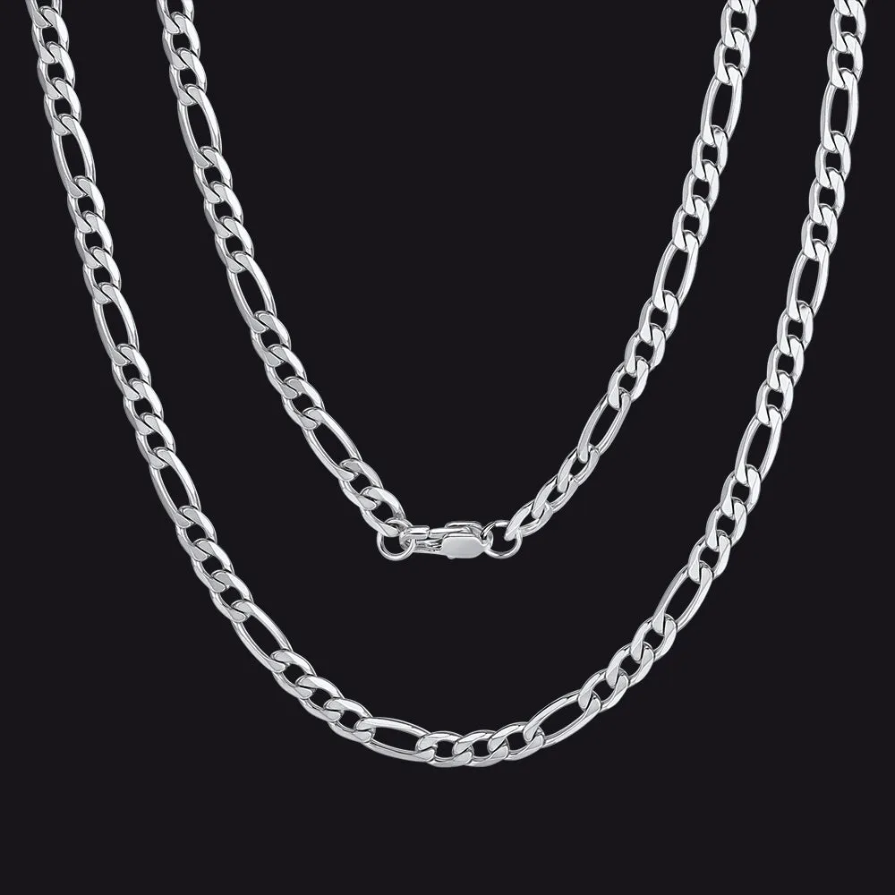 Figaro Cuban Link Necklaces Chain for Men 4/6/9/13 MM Width