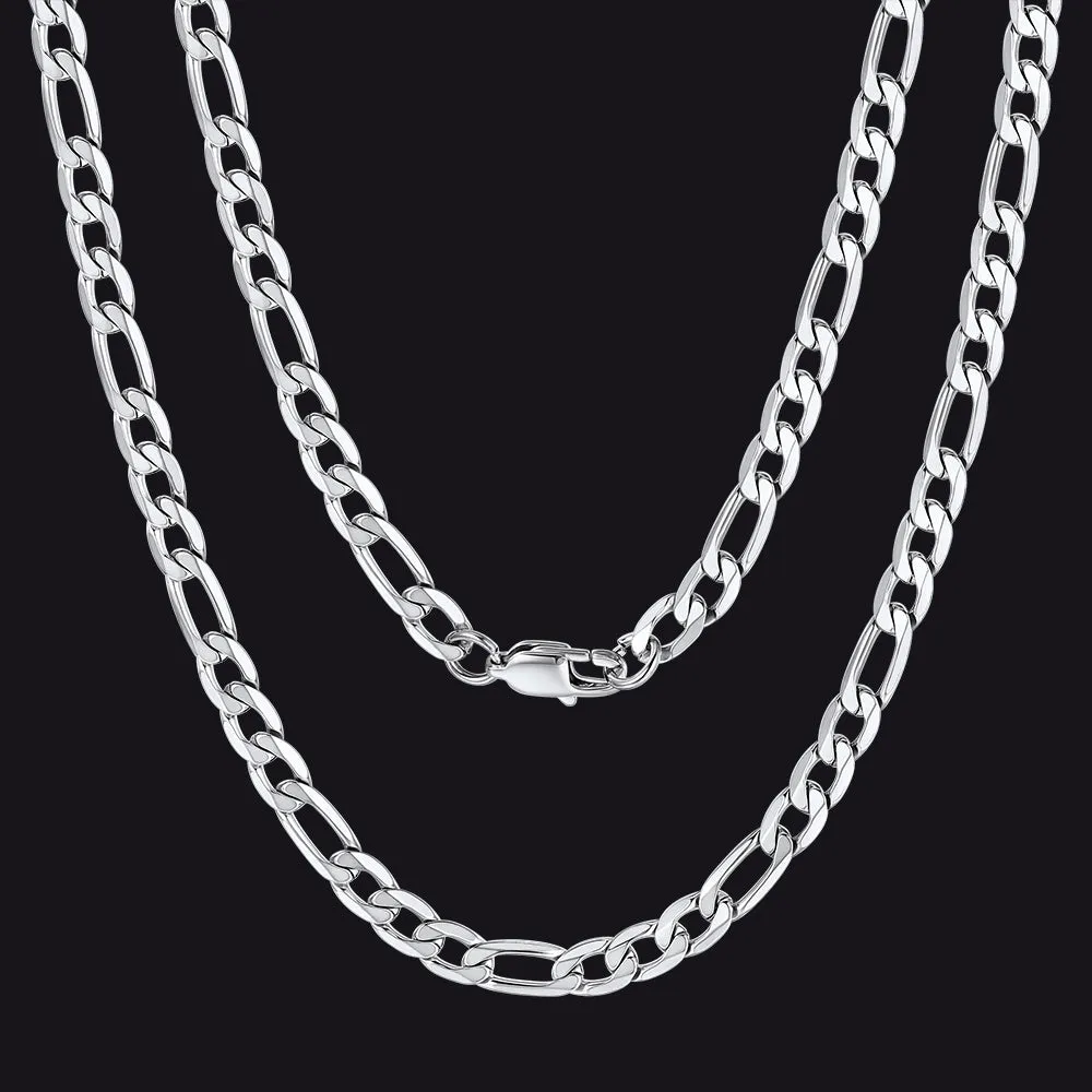 Figaro Cuban Link Necklaces Chain for Men 4/6/9/13 MM Width