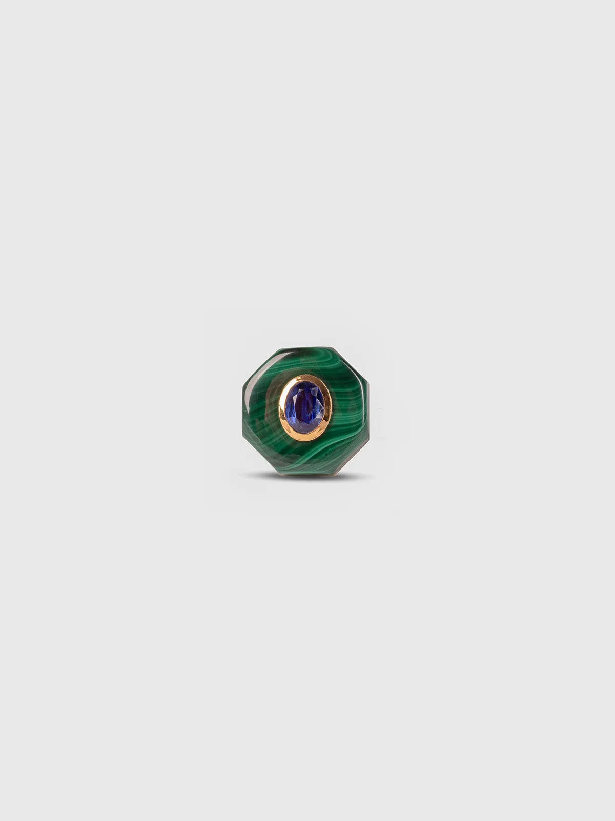 Genesis Malachite Hexagon & Kyanite Oval Ring