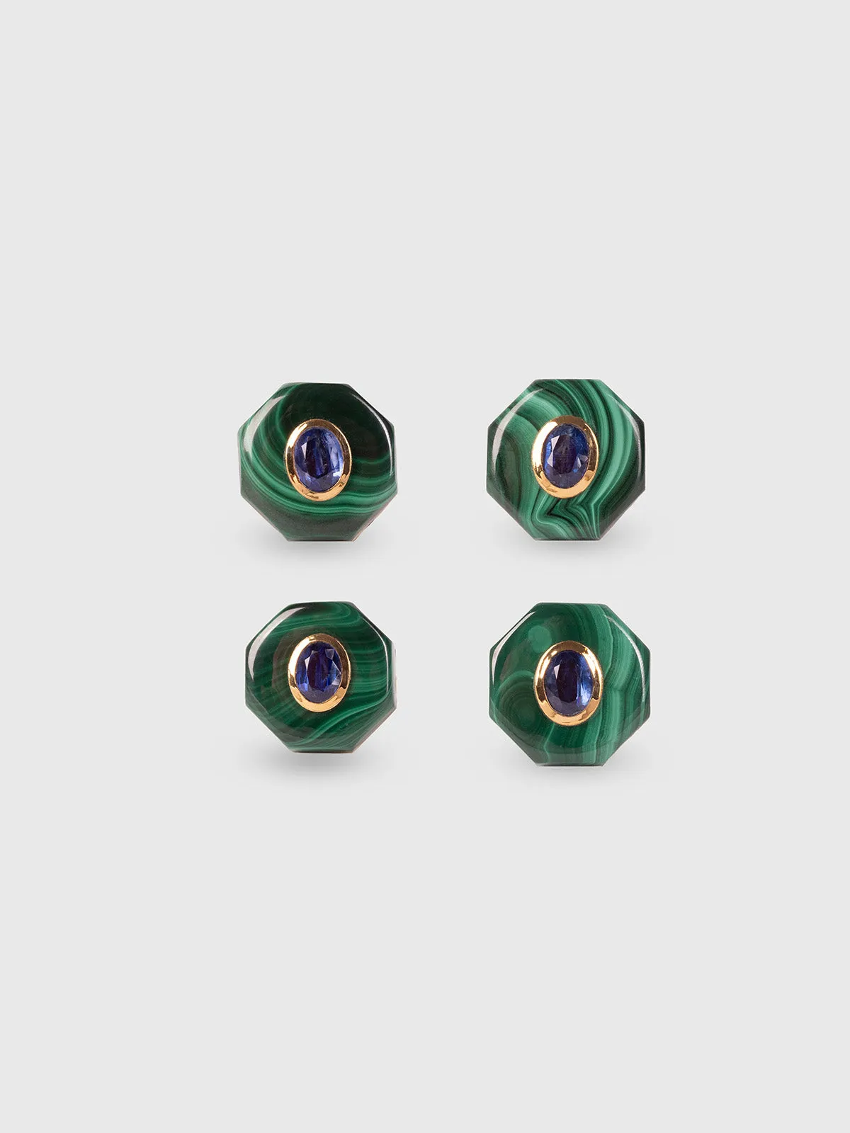 Genesis Malachite Hexagon & Kyanite Oval Ring
